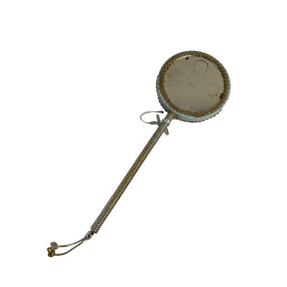 Vintage‎ Floral Bouquet Lollipop Princess Mirror Handled Boudoir Vanity Decor - Picture 4 of 9